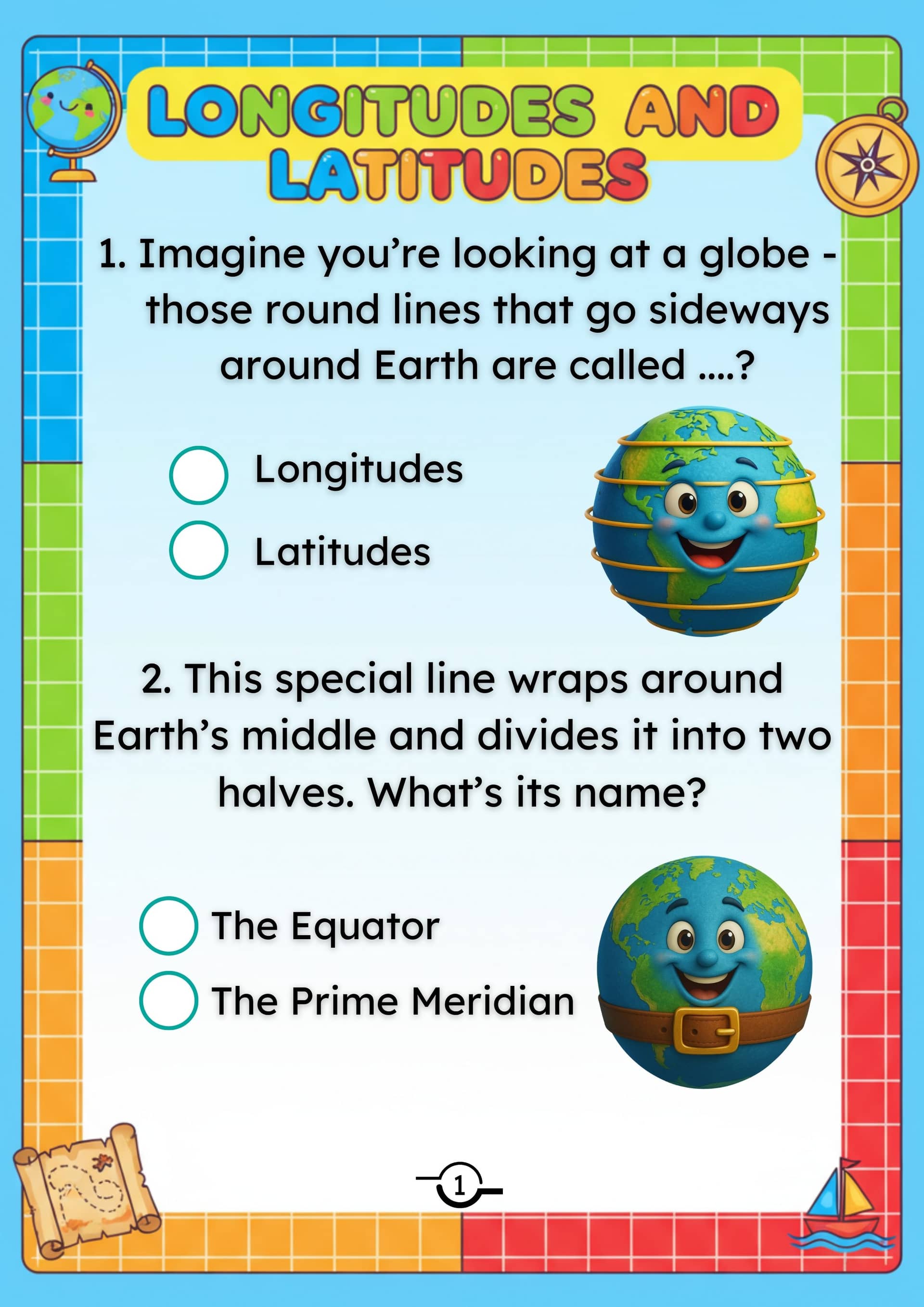 Page 1 of Longitudes & Latitudes - I