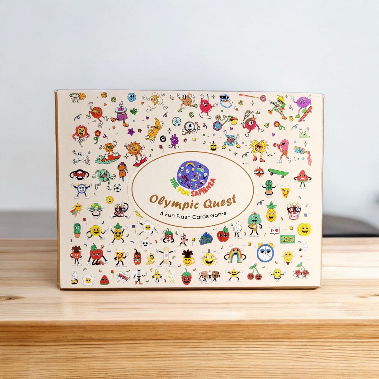 Olympic Quest Olympics flashcards for kids — 53 double-sided cards in a magnetic box