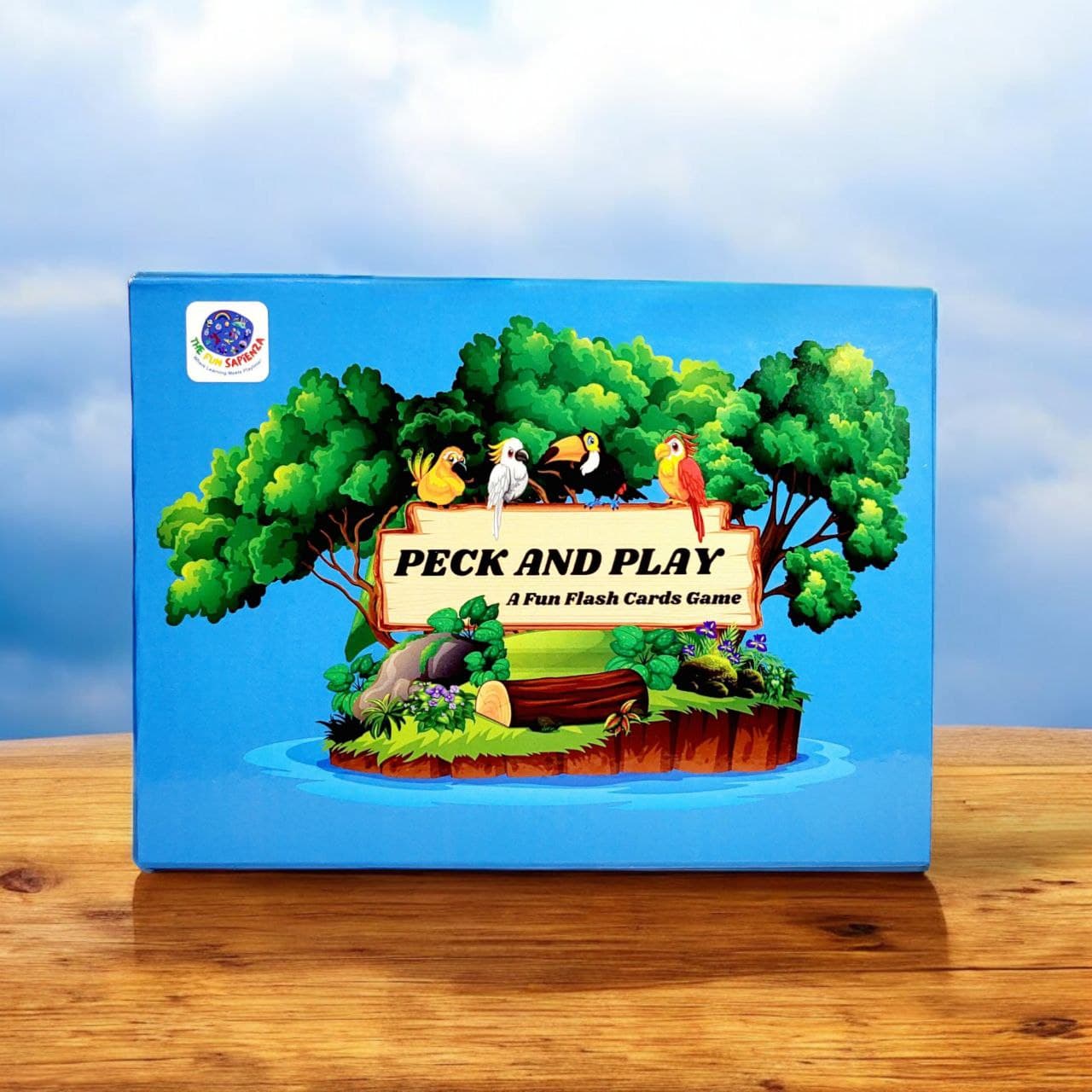 Peck and Play bird flashcards for kids — 51 double-sided cards in a magnetic box